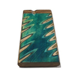 4" Carved Wood Swivel Cap Dugout - Turquoise