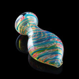 Latticino Cane Fumed Flat Belly Chillum | The Chillum of The Gods