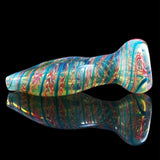 Latticino Cane Fumed Flat Belly Chillum | The Chillum of The Gods