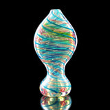 Latticino Cane Fumed Flat Belly Chillum | The Chillum of The Gods