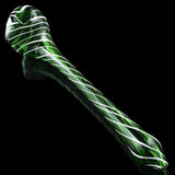 8" White Striped Gandalf Hand Pipe
