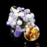 Turtle Glass Chillum with Colored Marbles