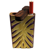 4" Carved Wood Swivel Cap Dugout - Yellow/Purple
