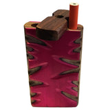 4" Carved Wood Swivel Cap Dugout - Pink