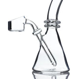 5"-6" Tall solid quartz beaker rig with dome-less welded stem
